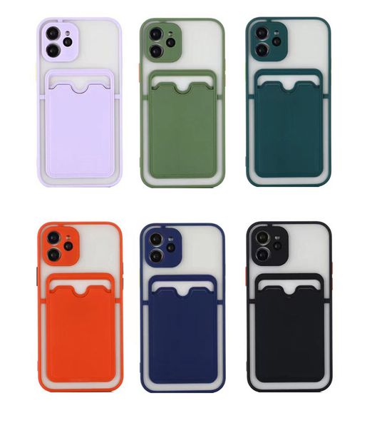 

skin feel card wallet case for iphone 11 12mini pro max xs xr 8 7plus