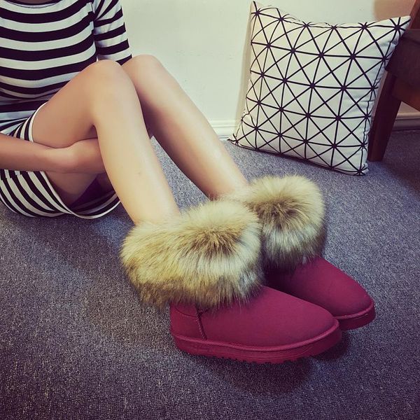 

boots winter warm 2021 fashion cotton snow, Black