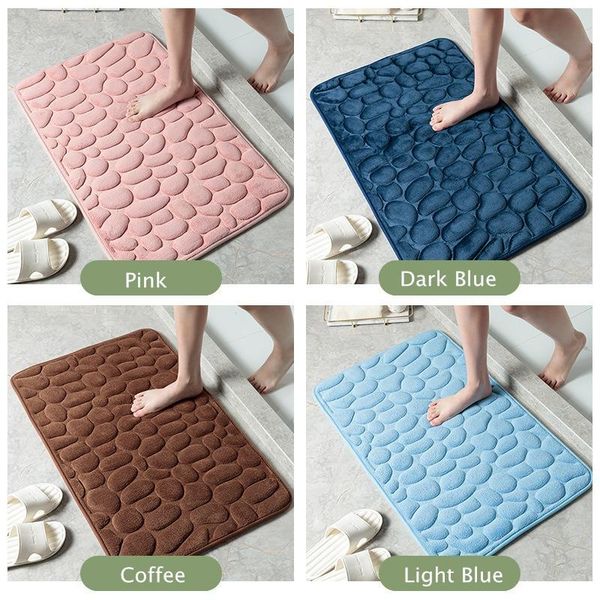 

bath mats bathroom mat 3d pebble pattern absorbent carpet corridor anti-slip door washable accessories