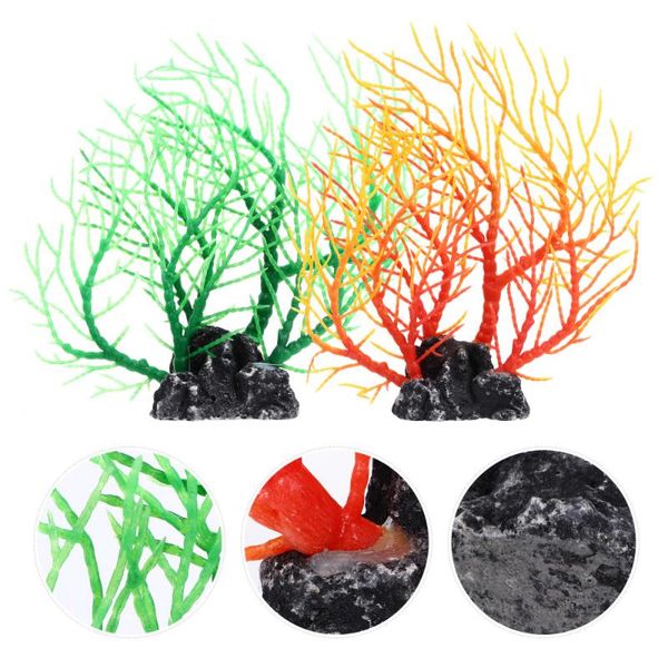 

2pcs fish tank simulation plants ornament aquarium coral decoration decorations