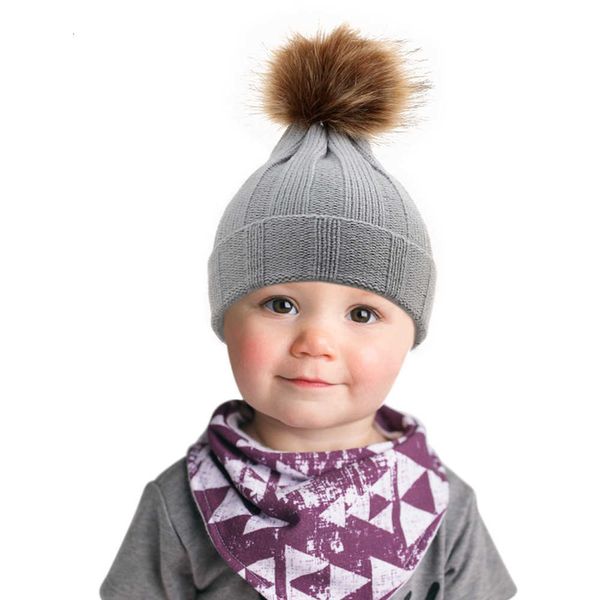 

2021 fashion baby hat sh663 warm big vertical bar knitting wool, Yellow