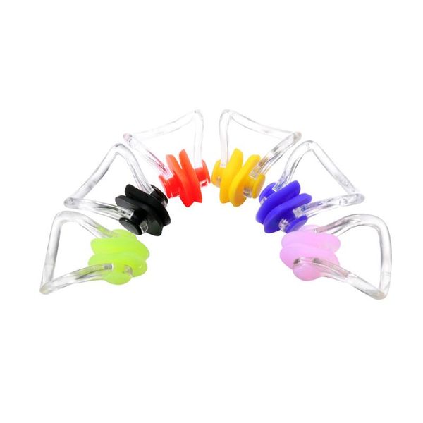 

nose clip 12pcs reusable silicone swimming comfortable diving surfing swim clips for adults children(color randomization)