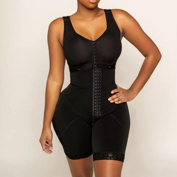 

women's shapers tummy control shapewear high compression faja bodysuit postpartum open bust, Black;white
