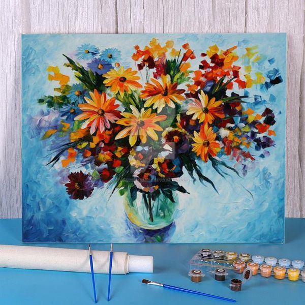 

paintings chamomiles paint by numbers package oil paints 50*70 paiting handmade crafts for wholesale