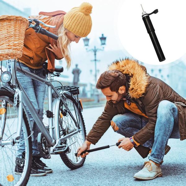 

bike pumps portable pump multipurpose air tire inflator mini hand (black)