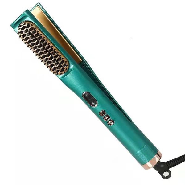 

hair straightener comb anti-scalding ceramic brushes curler heated electric smart brush, Black