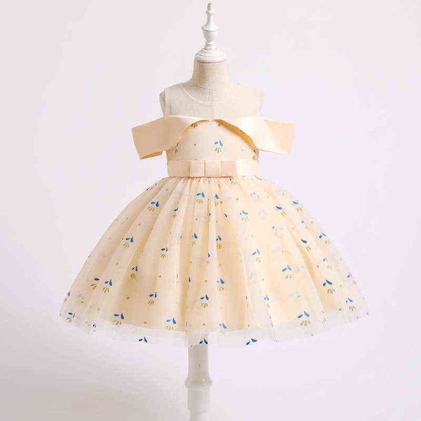 

baby kids clothes spring summer new girls dress print wedding princess dress children birthday party dress 3-10 year old g1215, Red;yellow
