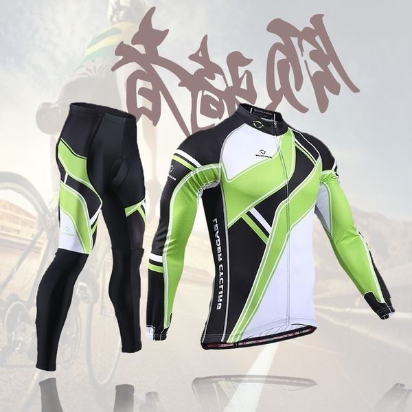 

undertake oem autumn and winter breathable warm bicycle fleece cycling suit long sleeved trousers, Black;red