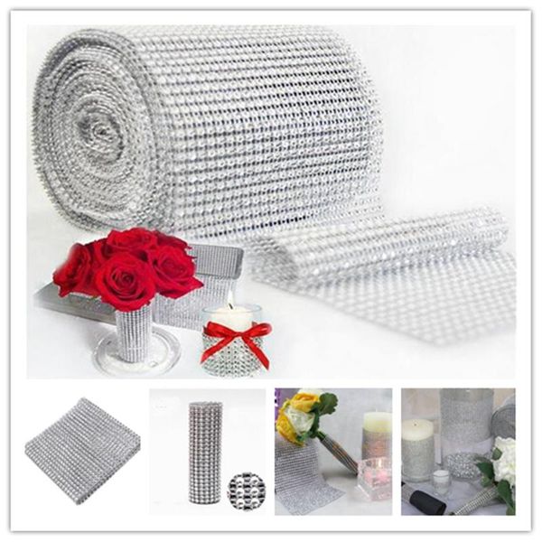 

diamond mesh 90cm * 12cm 1ps crystal ribbon ornaments wedding decorative cloth 6zhh193 flowers & wreaths