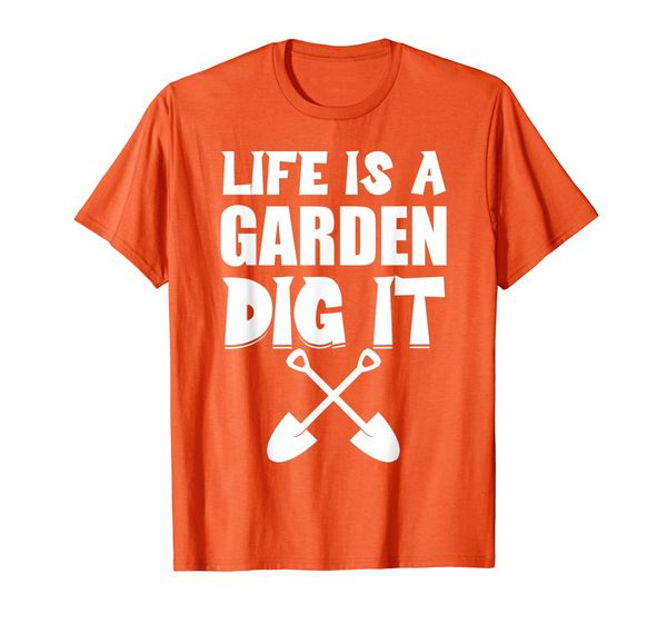 

gardening life is a garden dig it gardener plants gift t-shirt, White;black