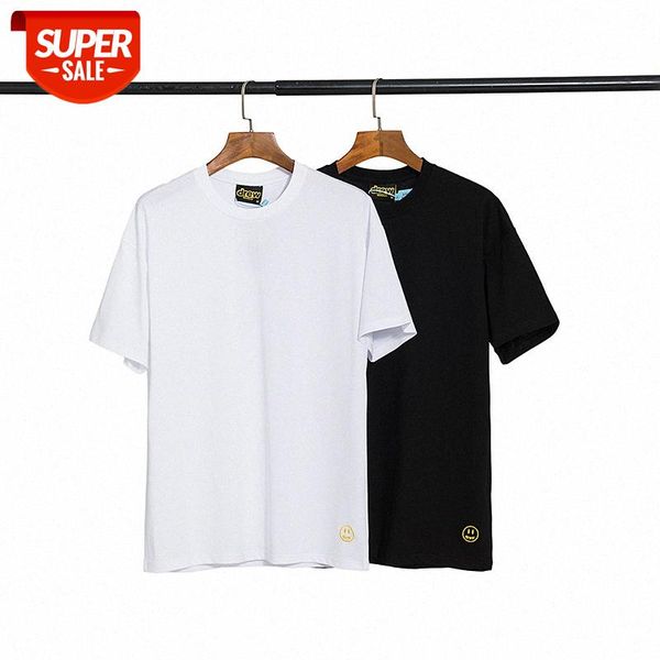 

drew house small embroidery flower smiley face primer bieber the same short-sleeved high street t-shirt for men and women couples #pq4k, White;black