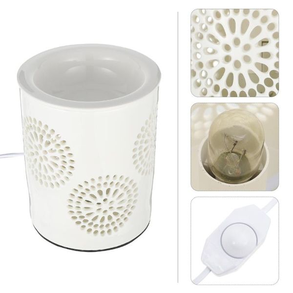 

fragrance lamps 1pc ceramics hollow out warmer melter lamp plug-in burner