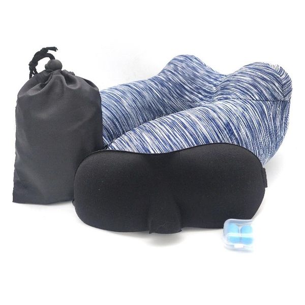 

inflatable pillow u-shaped travel cotton fabric cool and breathable in summer