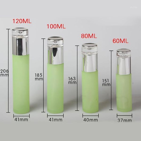 

storage bottles & jars 40ml glass body spray container for foundation packaging, lotion pump silver lid on bottle packaging
