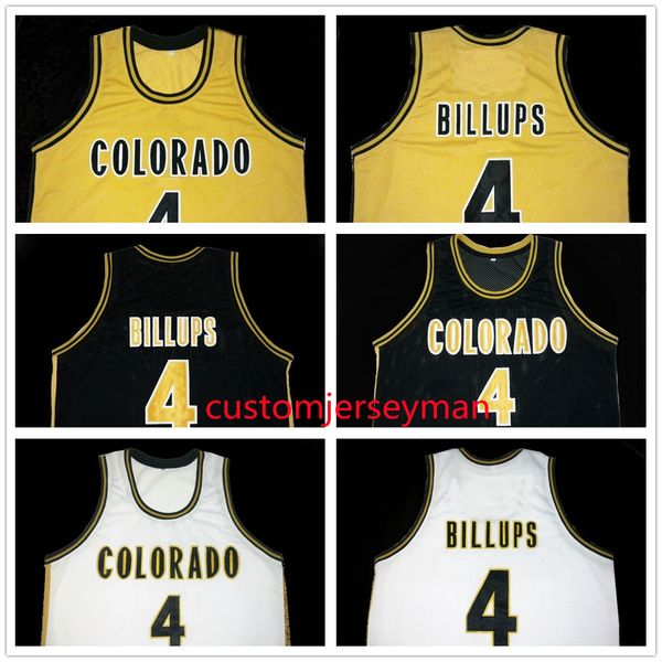 

college basketball retro colorado chauncey #4 billups jerseys throwback mens stitched jersey custom made size s-5xl, Black