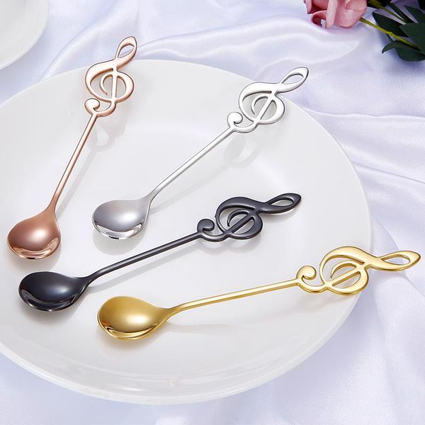 

spoons stainless steel note spoon color titanium plated coffee dessert ice cream