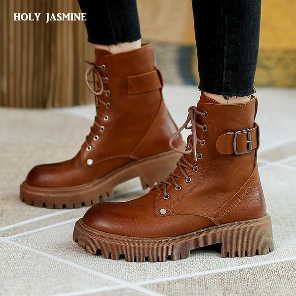 

boots women's winter genuine leather 2021 thick-soled wool warm women ankle short tube thick heel, Black