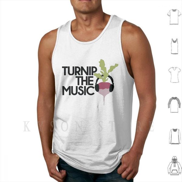 

turnip the music tank vest 100% cotton hipster vegan healthy funny food beet beat let drop, White;black