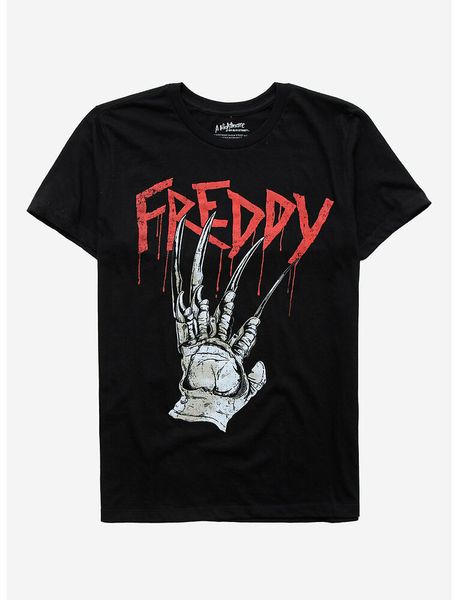 

a nightmare on elm street freddy glove t-shirt, White;black