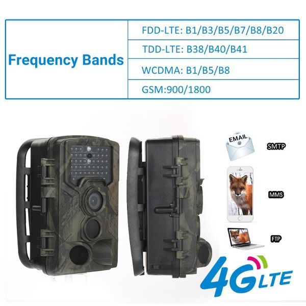 

hunting cameras hc 800lte 4g 1080p 16mp infrared trail camera gps wildlife mms/smtp night vision led waterproof