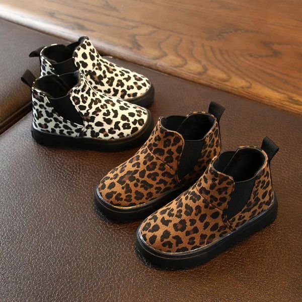 

boots children kids baby girls boys leopard winter warm short casual shoes sapato bota infantil ankle, Black;grey