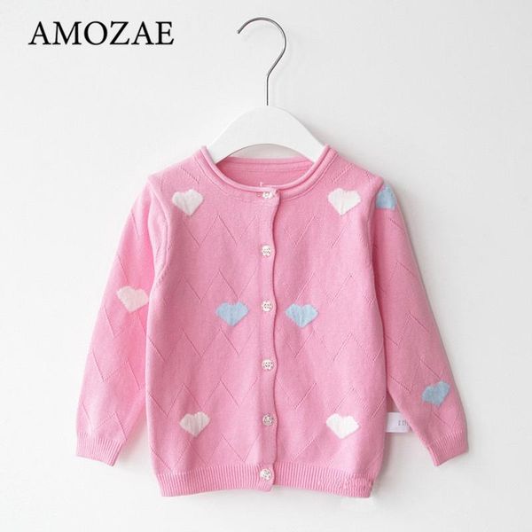 

kids sweaters clothes for girls cotton children's clothing knitted sweater all seasons coat cute love heart girl cardigan jacket pullov, Blue