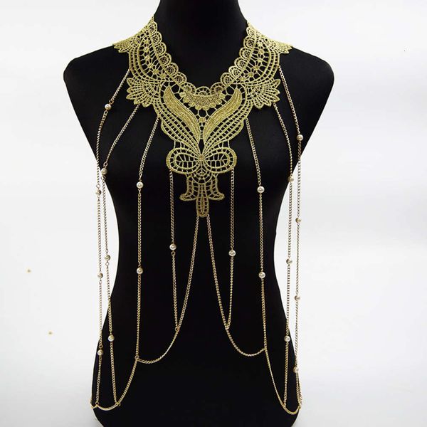 

body chain bikini lace tassel body chain necklace, Silver