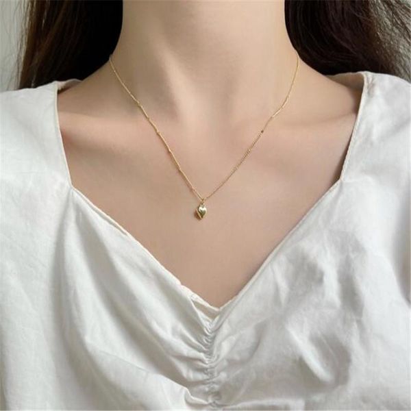 

pendant necklaces elegant female heart-shaped necklace charm women's wedding clavicle chain gold jewelry accessories, Silver