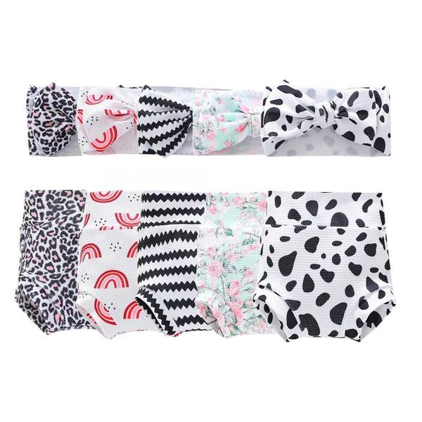 

shorts 2021 summer baby headband set girl clothes elastic toddler short diaper pants infant boys, Black