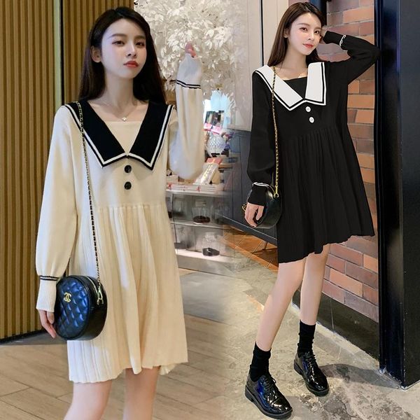 

maternity dresses 6065# clothes easy matching a line nursing dress spring autumn breastfeeding, White