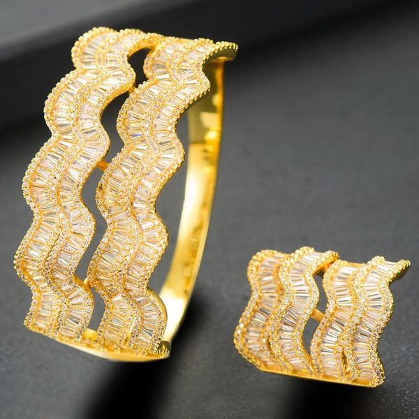 

earrings & necklace siscathy gorgeous dubai wide morocco cz wedding engagement bracelet ring jewelry sets for women parure bijoux femme, Silver