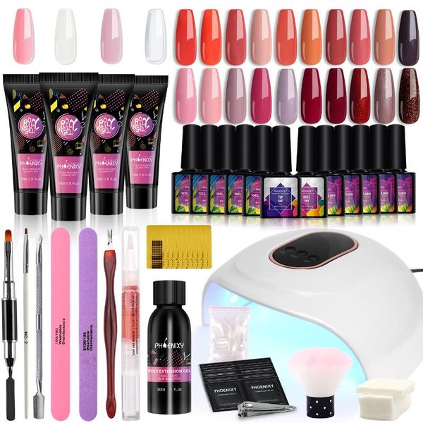 

nail art kits manicure set kit professional gel nails complete polish poly with uv lamp