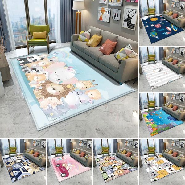 

carpets 2021 animal alphanumeric game learn for baby child play round carpet in the children's room flannel rug