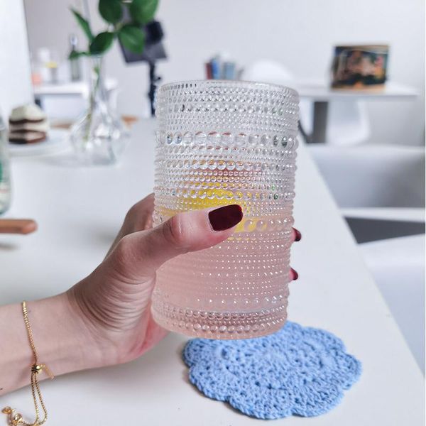 

retro style glass cup classical embossed water juice cocktail drinkware kubek do kawy kitchen dining bar eb5bl wine glasses