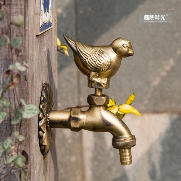 

bathroom sink faucets garden faucet animal basin bronze sparrow bird tap1