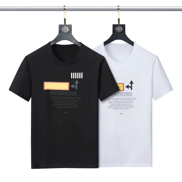 

famous mens t shirt letter print round neck short sleeve black white fashion men women tees clothing size m-3xl, White;black