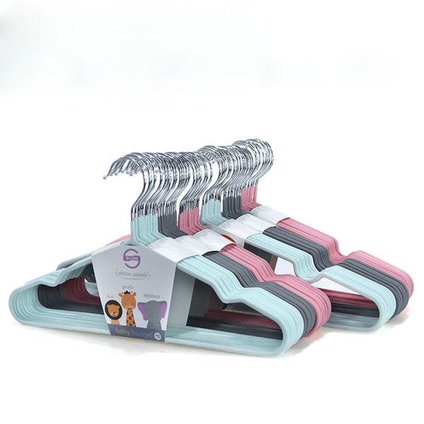 

hangers & racks 31cm/ 41cm 10pcs/lot children's clothes traceless coat rack for plastic with metal covered stainless steel