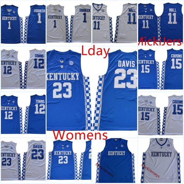 

custom kentucky wildcats anthony 23 davis basketball jersey devin booker demarcus cousins karl-anthony 12 towns john wall tyler herro rajon, Black
