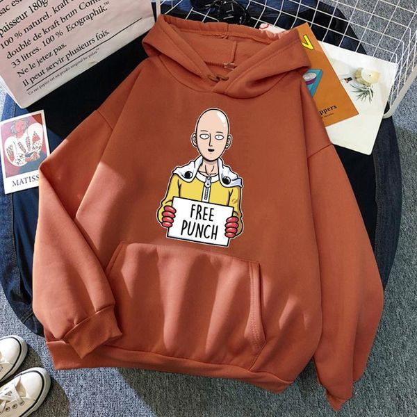 

men's hoodies & sweatshirts one punch-man punch male pullover skin friendly hooded sweatshirt casual hoodie for men comfortable tracksu, Black