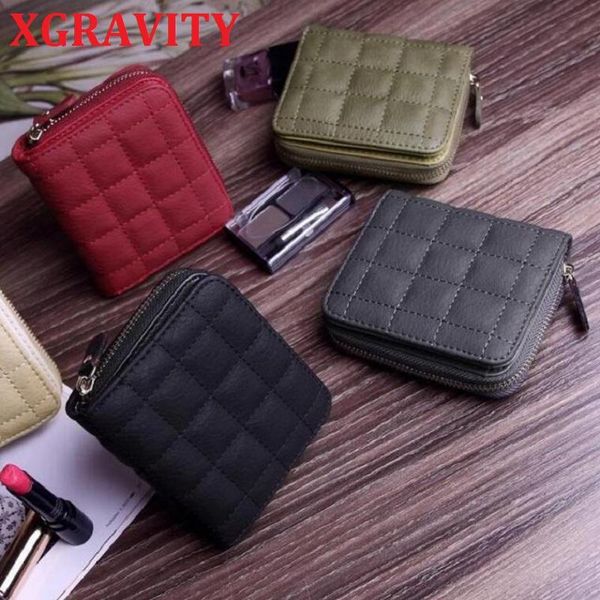 

wallets xgravity elegant ladies fashion mini square women rhombus designer zipping purse casual short purses id card holder h039, Red;black