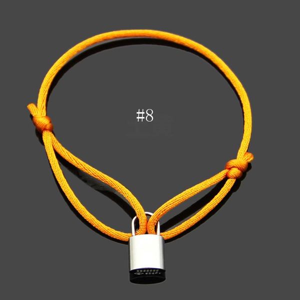 

link, chain charm colorful rope women bracelet titanium steel lucky lock retractable bangle for everbody fashion jewelry, Black