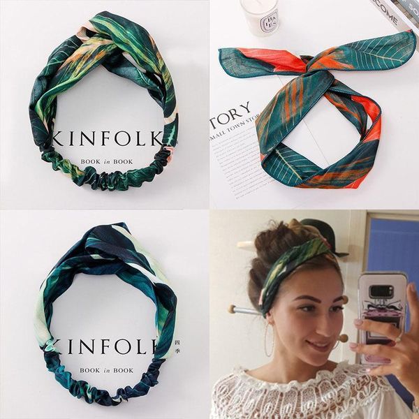 

sale women elegant print cross headbands hair ornament headwear hairband lady head band bandanas accessories1