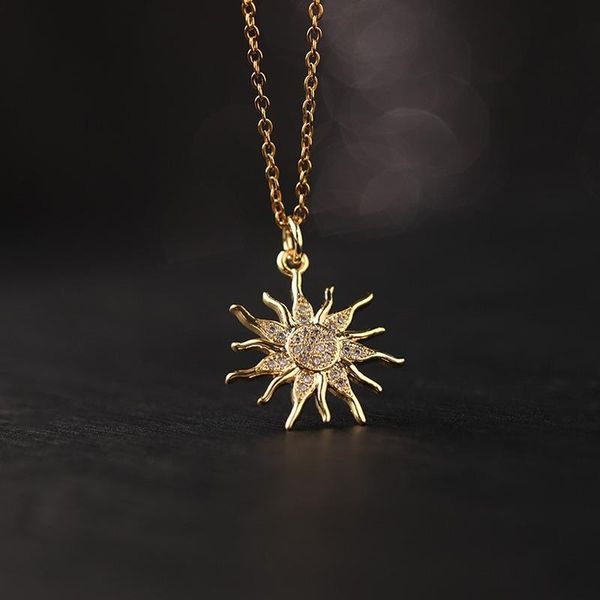 

pendant necklaces korea fashion sunflower daisy necklace sun flower for women gifts wholesale drop, Silver