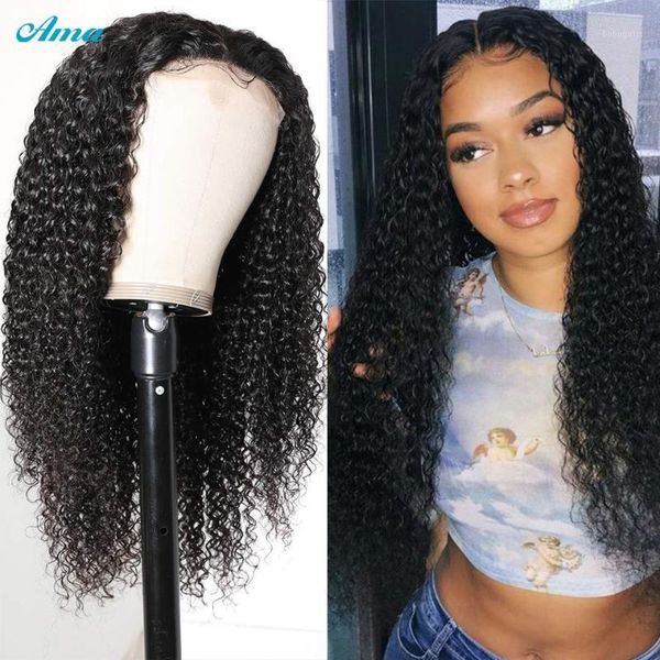 

jerry curly lace closure wig human hair 5x5 part brazilian remy glueless front pre plucked with baby1, Black;brown