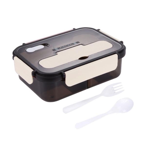 

dinnerware sets plastic with spoon fork heat resistant lunch box home leak proof microwave outdoor multi compartment work kids adults portab