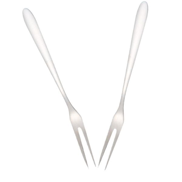 

forks 2pcs stainless steel fruit picks dessert cake party supplies for el
