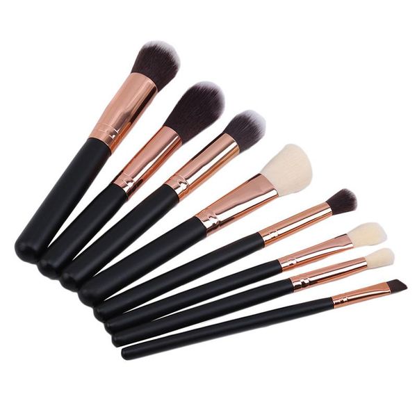 

makeup brushes 8pcs/set black tools loose powder brush foundation high quality