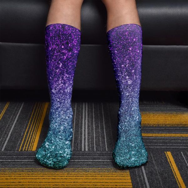 

sports socks novelty design 3d printed summer women long cycling hip hop elastic cotton calf men, Black