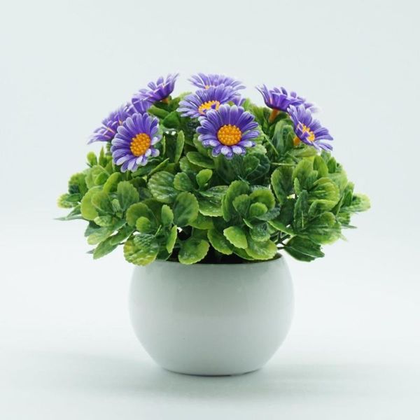 

decorative flowers & wreaths artificial flower pot chrysanthemum deskdecor plastic everlasting fake potted plant for balcony home decora