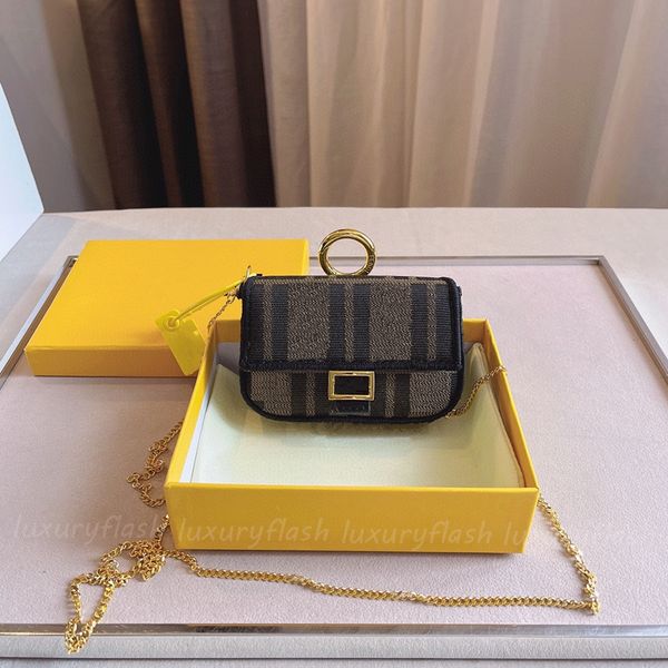 Portamonete Donna Nano Portafogli Luxurys Designer Mini Borsa a tracolla Moda Canvas Patchwork Color Hasp Chain Borsa con lettera Cute Bag